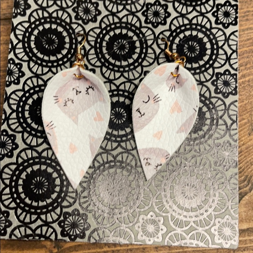 Faux leather earrings
